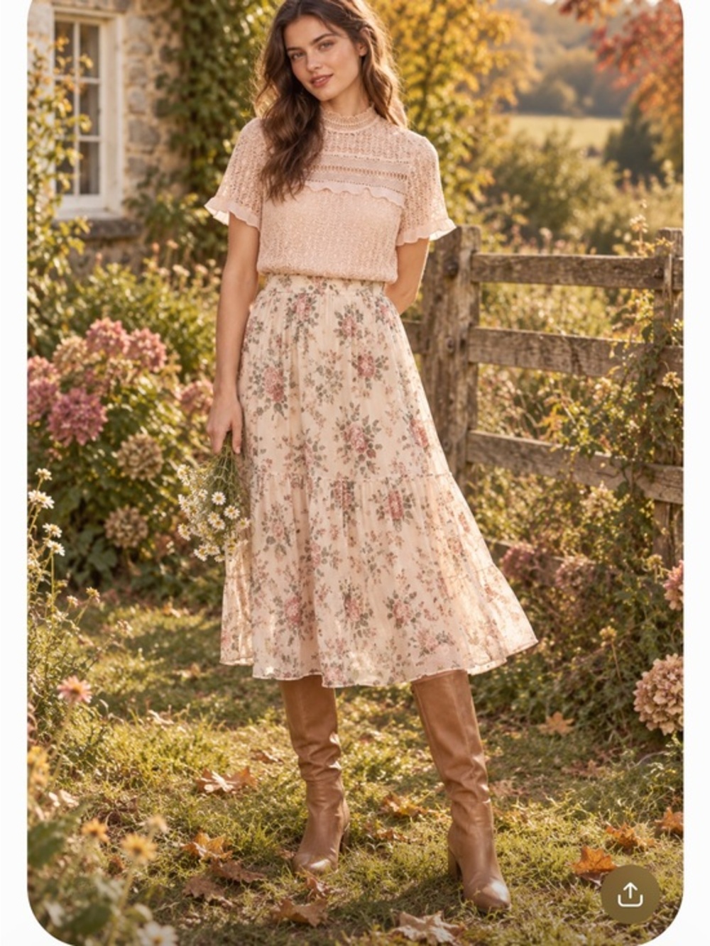 Zara Guipure Cottagecore Lace Crochet Eyelet Top